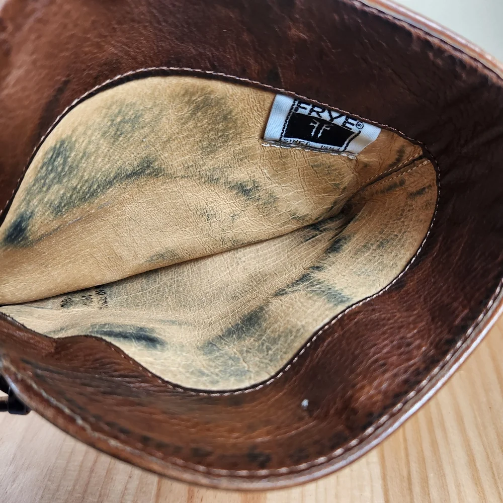 FRYE Women's Phillips Riding Boot Size 7.5 Leather Tall Western Pull On Campus - Picture 7 of 14